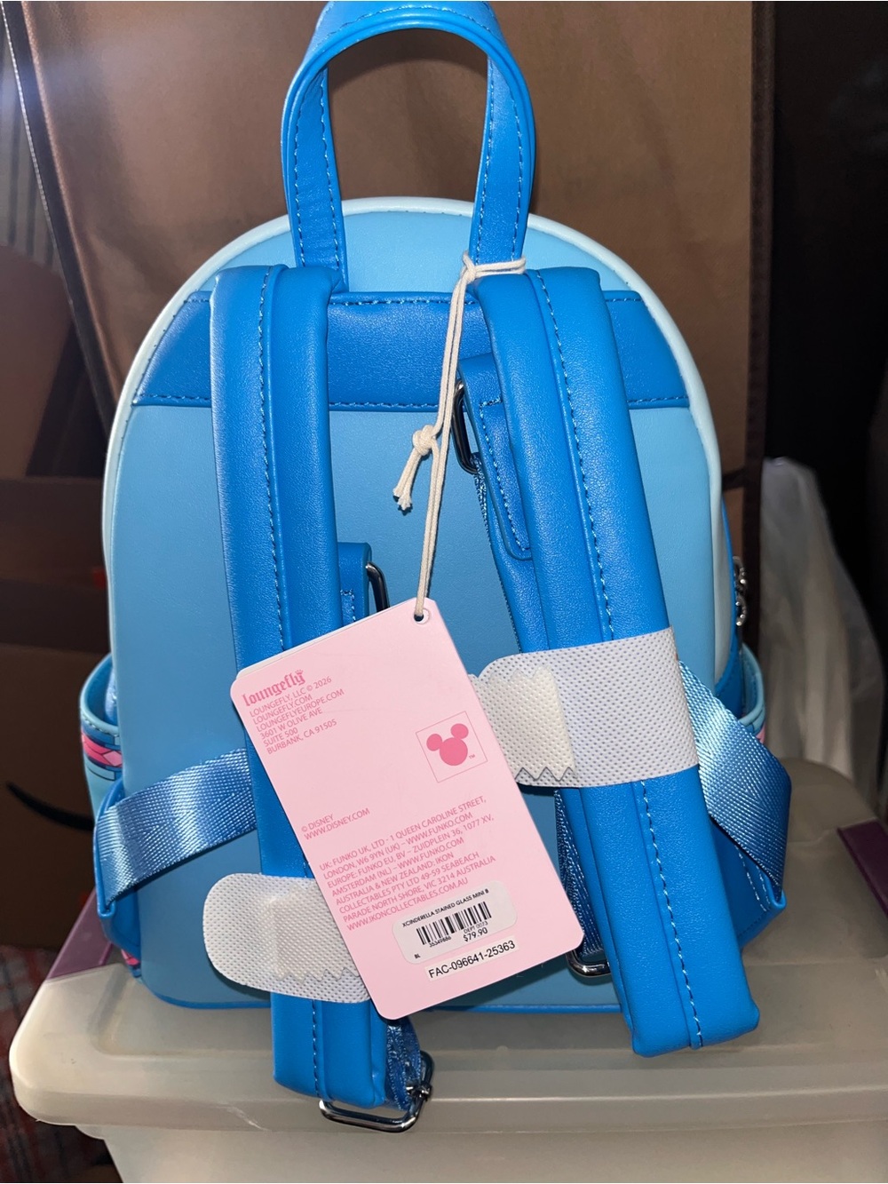 Loungefly Kids Cinderella Mini Backpack in Blue & Pink - Picture 2 of 2